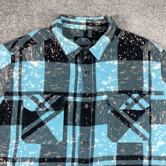 Angry Minnow Flannel Shirt Mens XXL Mystery Machine Scooby Do Plaid Distressed - Picture 2 of 12